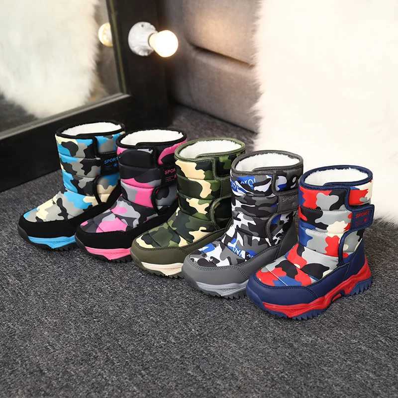 Children Boots Hook Loop Fashion Soft Boys Snow Boots Leather Boys Ankle Boots Outdoor Fashion Sneakers Free Shipping M240906