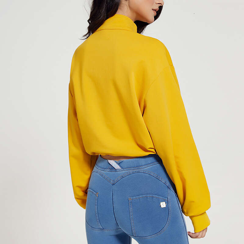 2024 New Stand up Collar Fitness Sports Sweater Women's Loose Zipper Drawstring Long Sleeve Yoga Dress Top T-shirt