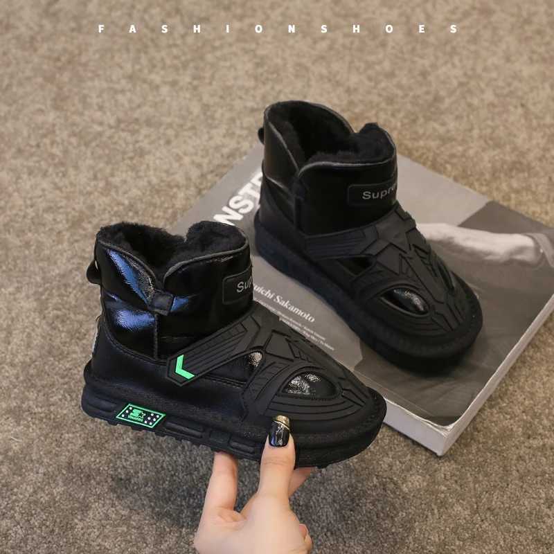 Fashion Children Snow Boots Water Proof Warm Casual Shoes Girls Boys Kids Boots Boy Winter Wear-resistant Cotton Shoes Sneakers M240906
