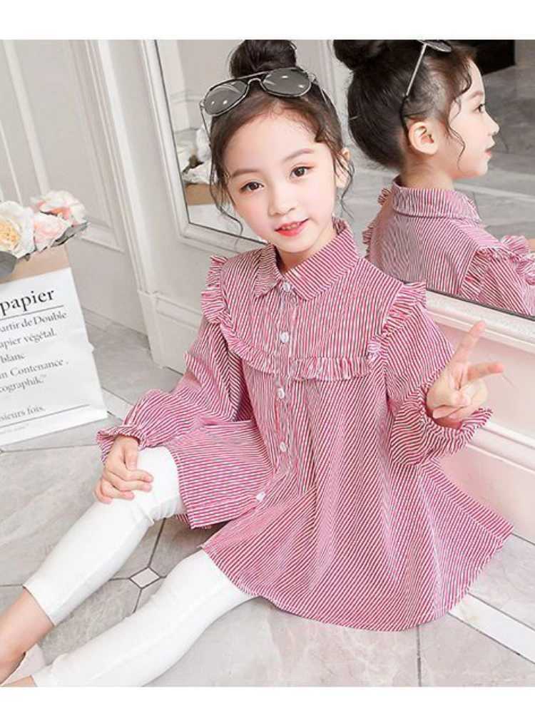 Kids Girls Shirt Tops Clothes Children Baby Girls Korean Fashion Cotton Top T-shirt Clothing Blouse Infant Shirts Chemise Q536 Y240906