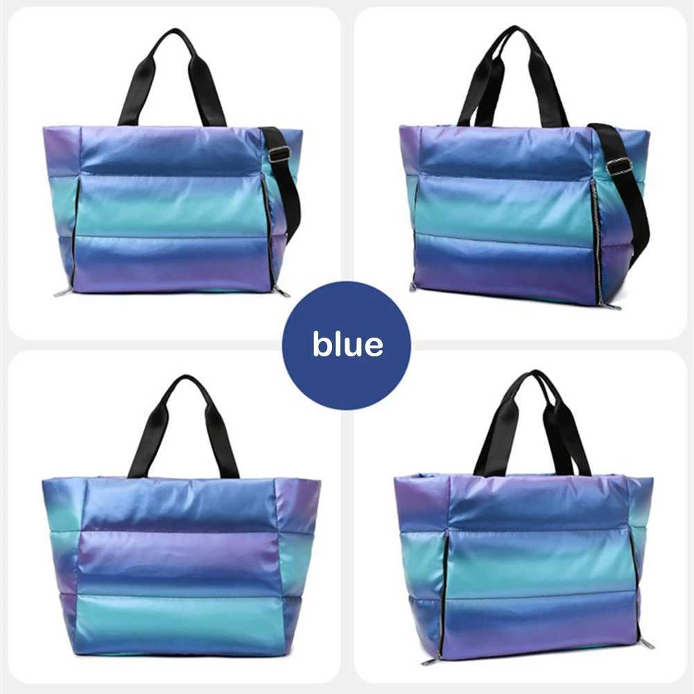 Sports and fitness bag with yoga mat stand shiny fitness bag lightweight dry wet separation zipper and handle basic gym accessories W240906