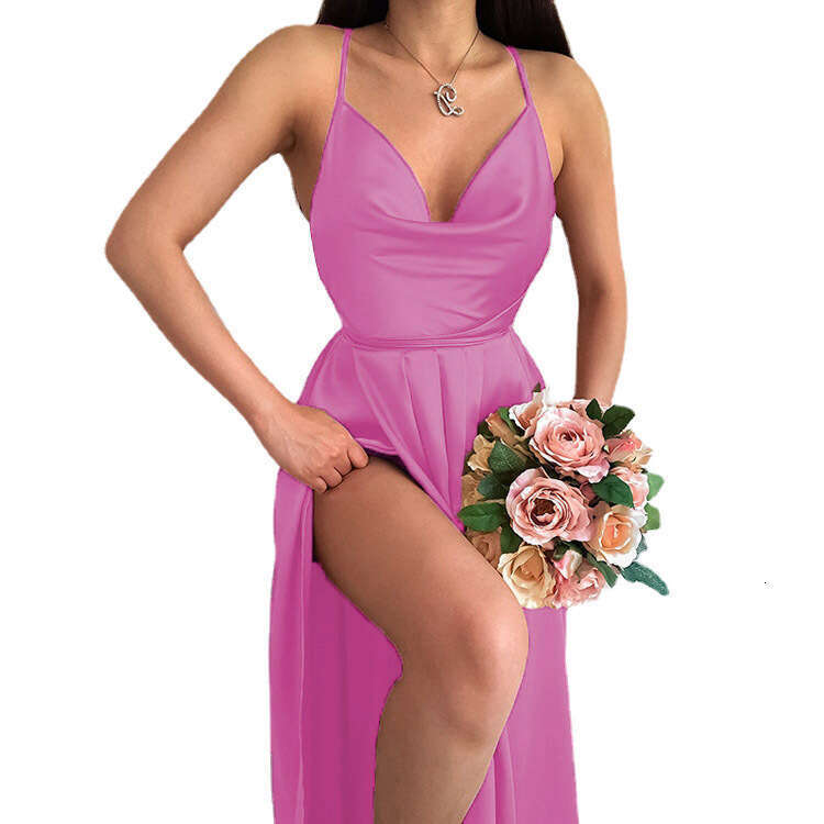Fashion 2023 new sexy solid color backless hooded collar A-list suspender dress for women
