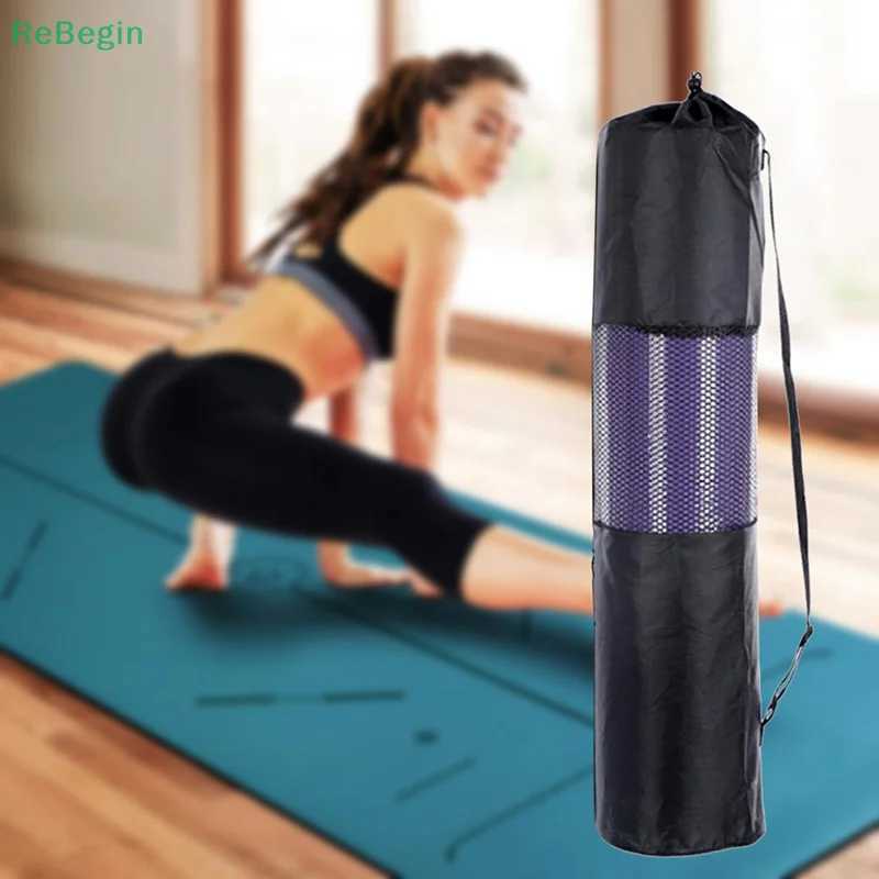 Convenient black yoga backpack yoga mat waterproof backpack carrier mesh adjustable shoulder strap exercise tools gym bag multiple sizes W240906