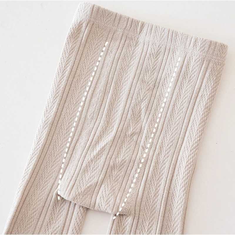 Spring Autumn Baby Girls Stretch Tight Leggings Cotton Solid Ruffle Ribbed Toddler Kid Pants for 1-8years Y240906