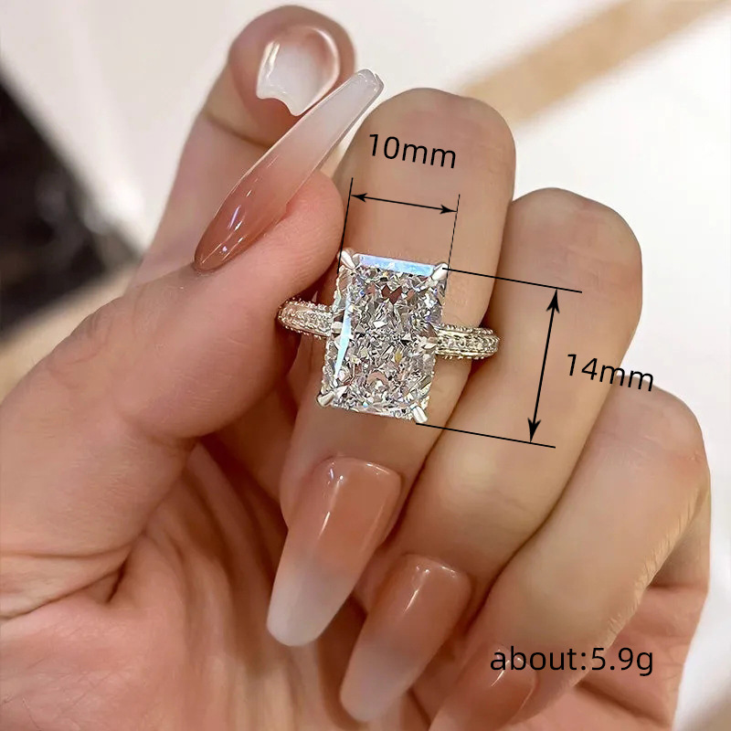 Choucong Brand Wedding Rings Stunning Luxury Jewelry 925 Sterling Sterling Silver Princess Cut White Lab Moissanite Diamond Party Eternity Female Wome