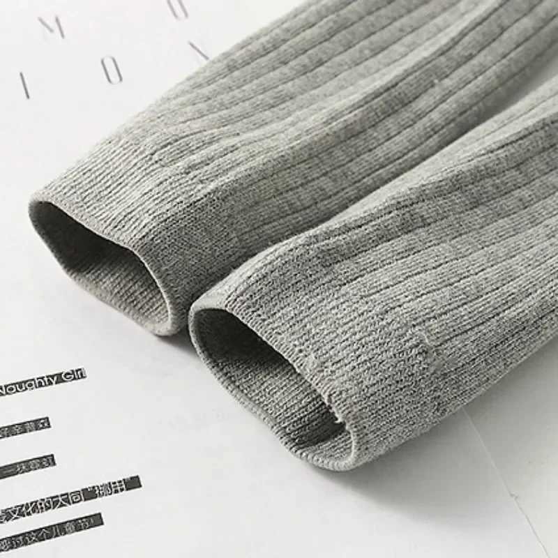 2024 Baby Tights Girl Stretch Leggings Pants Spring Autumn Winter Toddler Child Knitted Trousers Pink Yellow White Color Y240906