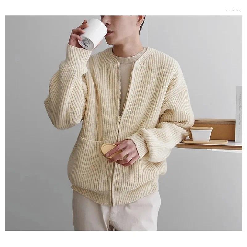 Men's Sweaters Knit For Men Cardigan Autumn Warm Clothing Luxury Vintage Sweater Winter Cotton Man Clothes