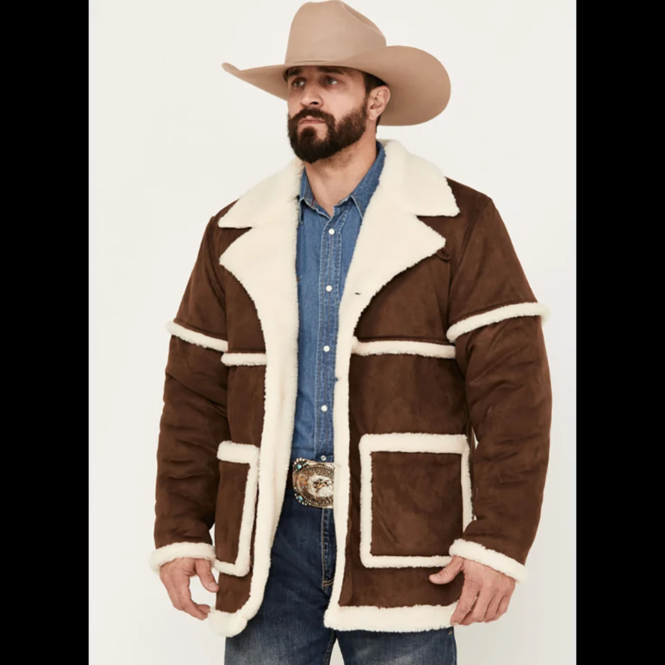 2024 autumn and winter mens velvet jacket thickened color matching British style warm clothing 240906