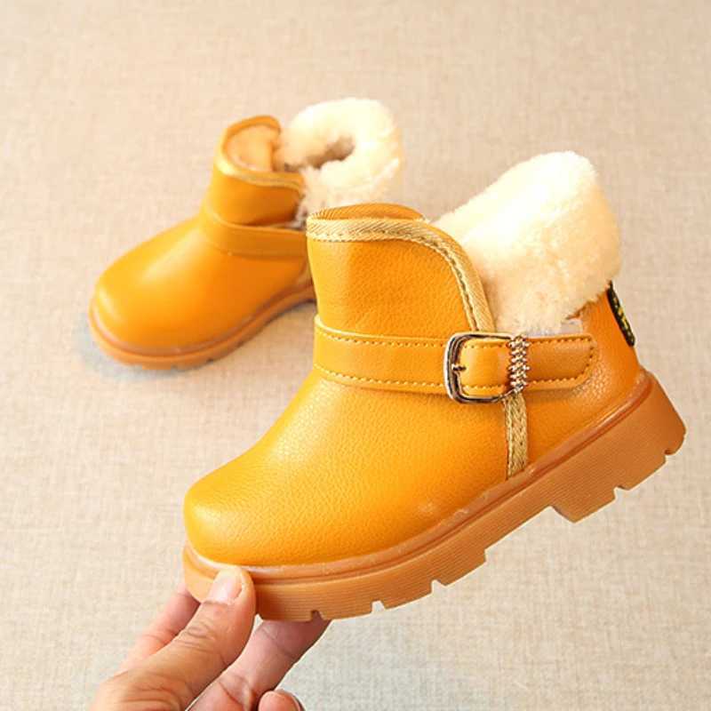 Zapatos Nia Suede Kid Snow Boots Winter New Warm Boy Short Boot Fashion Girl Ankle Boot Cotton Boot Leather Boot Kid Shoe M240906