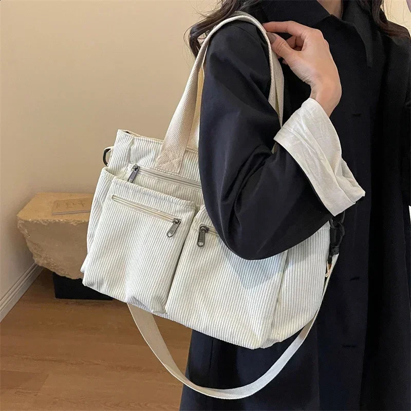 NEW Large Capacity Corduroy Zipper Ladies Fashion Tote High Quality Classics Shoulder Bags on Sale Bolso Mujer zhanyishengli