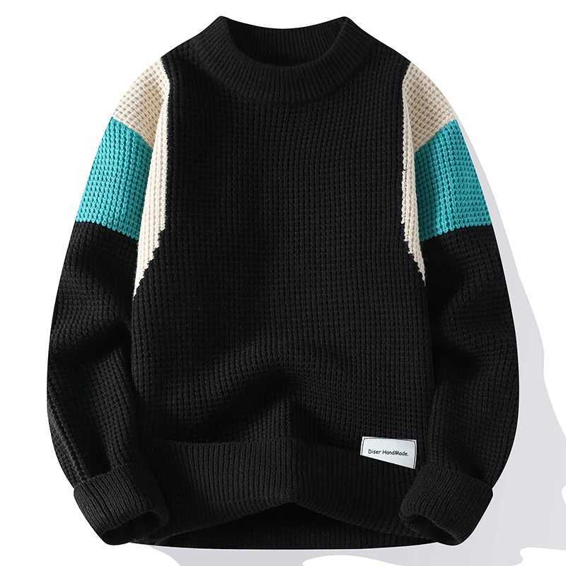 Autumn and Winter New Casual Gentleman Fashion Business Korean Version Slim Trend Comfortable Solid Color Mens Crewneck Sweater Y240906