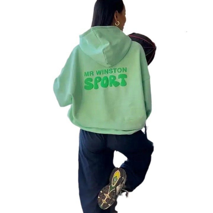 women's hoodie europe and the united states plus new slogan printed women's sleeved hoodie sports casual longsleeved sweatshirt designer hoo