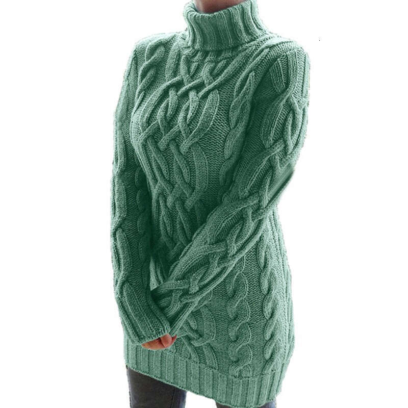 Sweaters Women's knitwear Autumn and winter thickened double lapels thick thread Fried Dough Twists dress