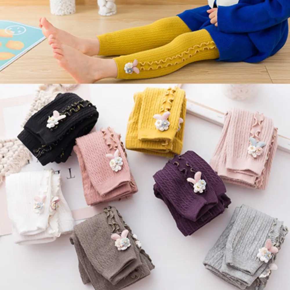 children pantyhose girls fall thick leggings baby trousers new long stretch brim render stocking strumpfhosen kinder Y240906