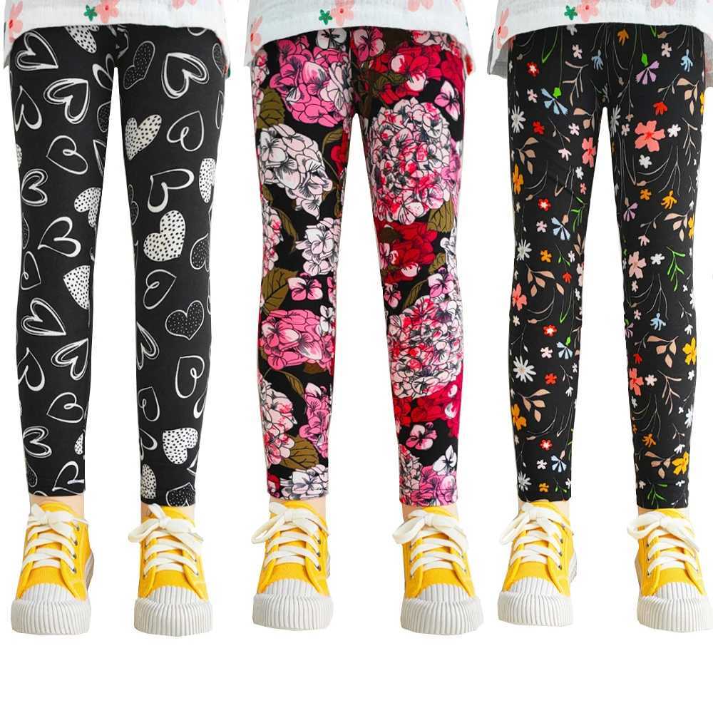 Kids Clothes Girl Legging Spring Autumn Baby Girls Print Flower Pants Summer Children Stretch Slim Trousers 2-11 Years Y240906