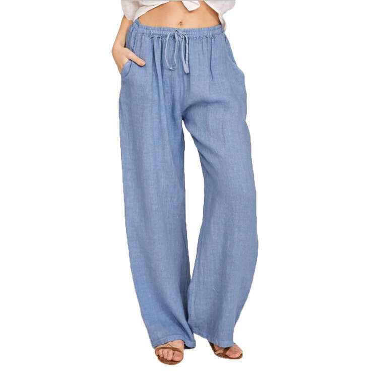 Women's 2024 new oversized loose cotton and linen casual pants for women