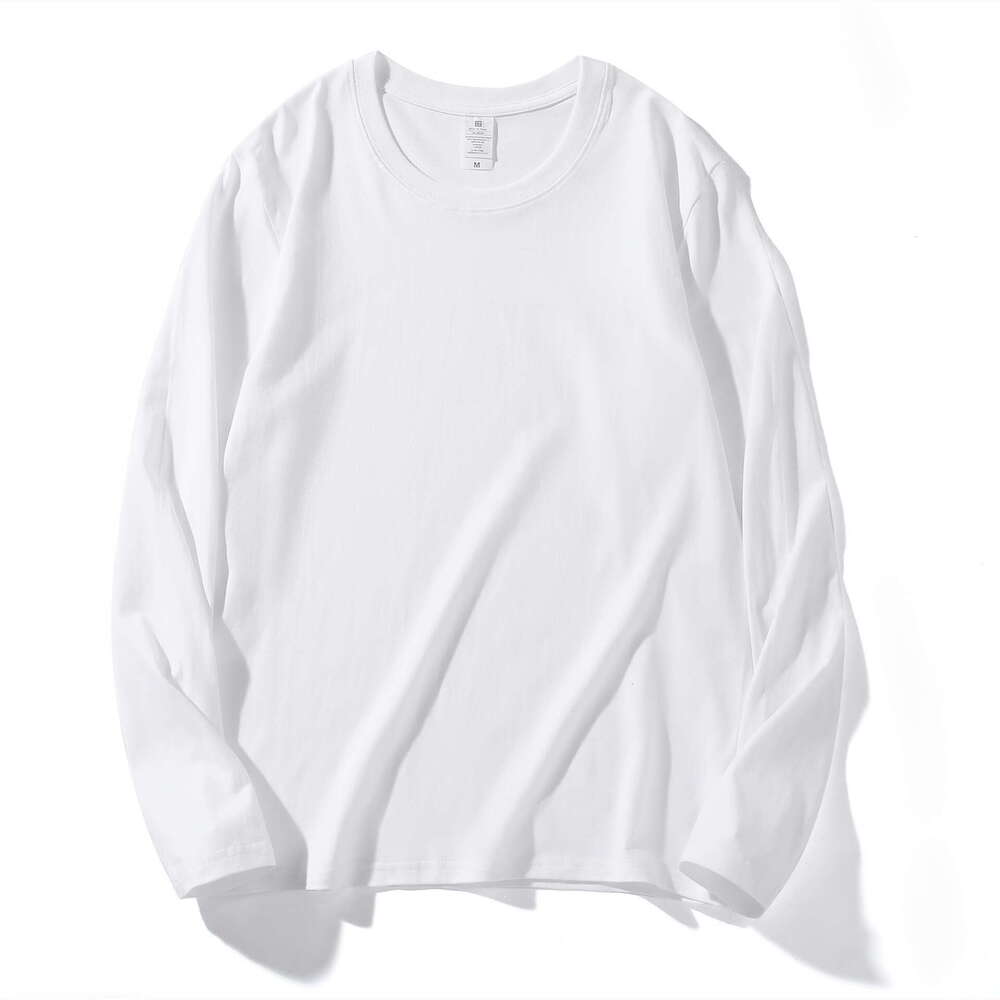 Cotton long sleeved T-shirt women loose layering for autumn winter bottom layer shirt solid color mens and womens top T