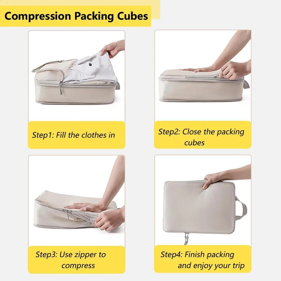 4 sets of packaging cubes for travel compression Ultralight 240906