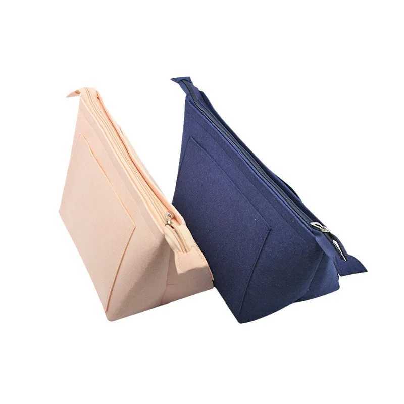 Womens makeup organizer felt insertion bag with multiple pockets travel handbag large lined makeup bag suitable for long fashion bags W240905