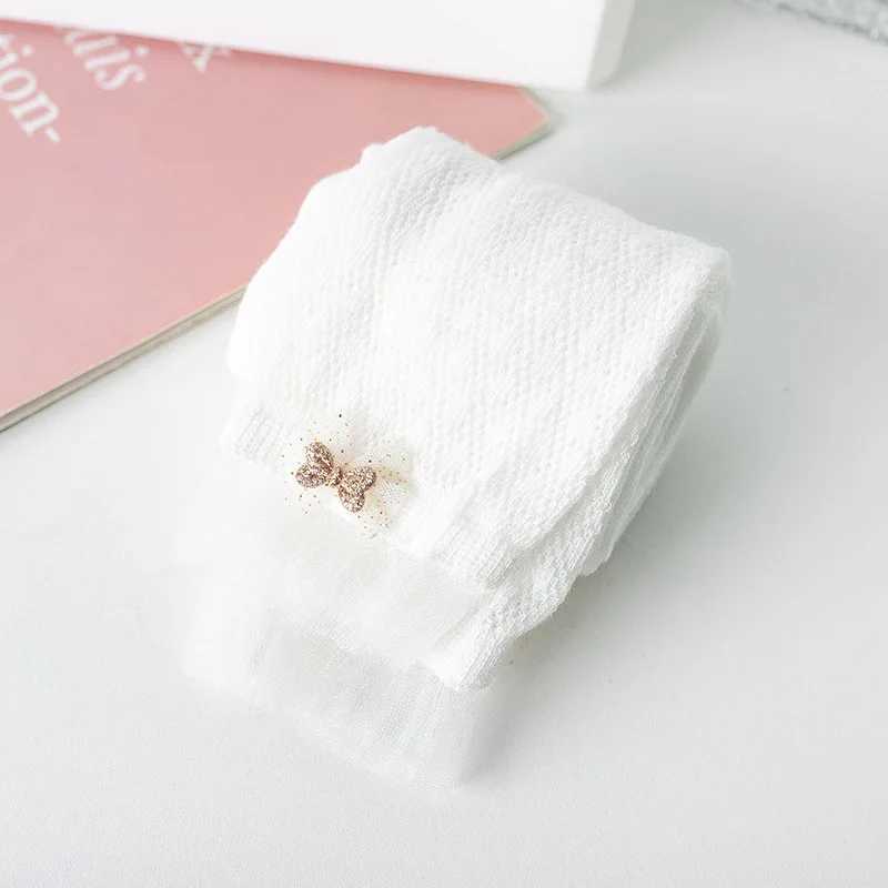Childrens New Fashion Lace Bow Princess Foreign Girl Mesh Breathable Comfortable Summer Mosquito Repellent Leggings Y240906