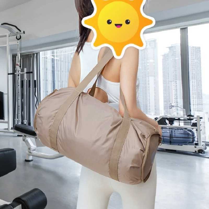 Foldable fitness bag portable waterproof large capacity sports fitness yoga travel handbag multifunctional dry and wet pockets ultra light W240906