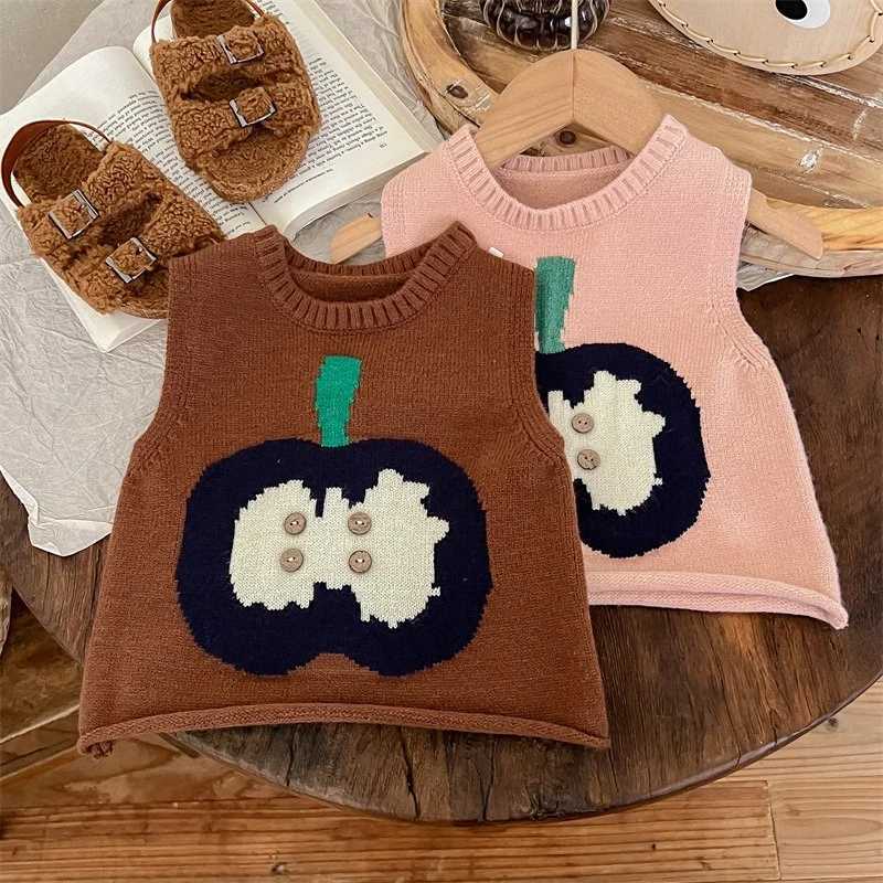 Fashion Infant Girls Kids Autumn Sweater Waistcoats Winter Warm Boys Baby Knit Vests Cute Cartoon Toddler Tops Children Clothing Y240906