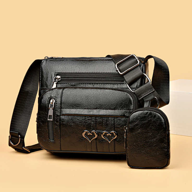 large capacity women's shoulder bag, casual and versatile set of mother and child, women's bag PU crossbody bag, middle-aged mother bag 2409