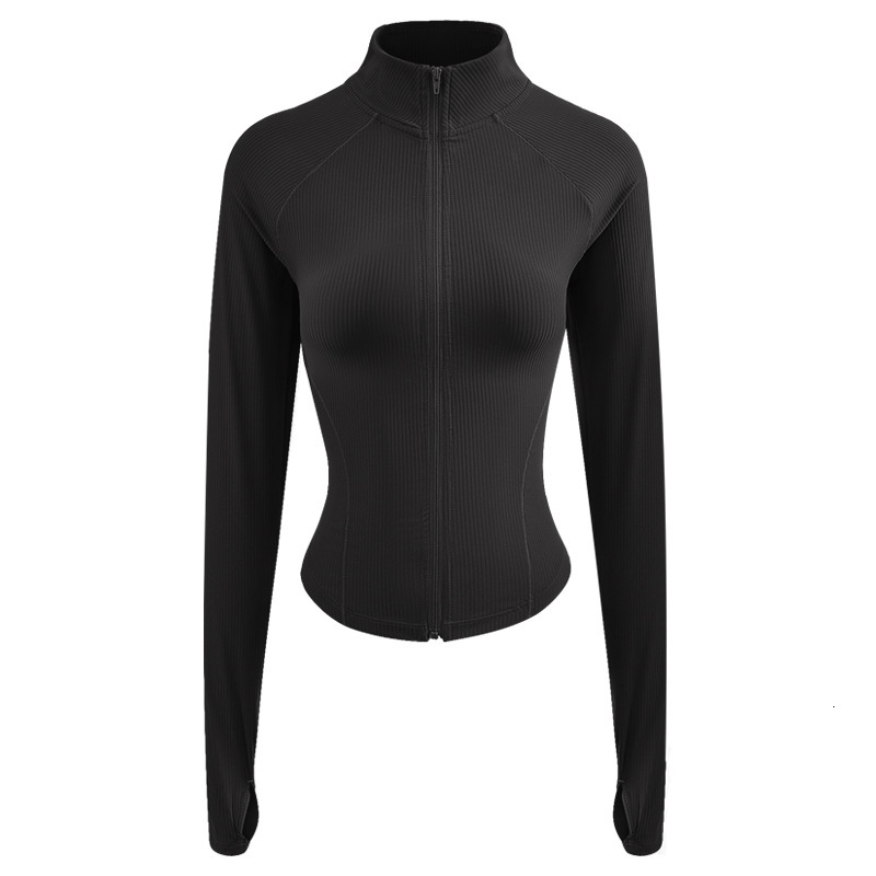 Yoga outfit, women's new running exercise training cardigan, fiess suit, slim fit, short cut, stand up collar, long sleeved jacket, top