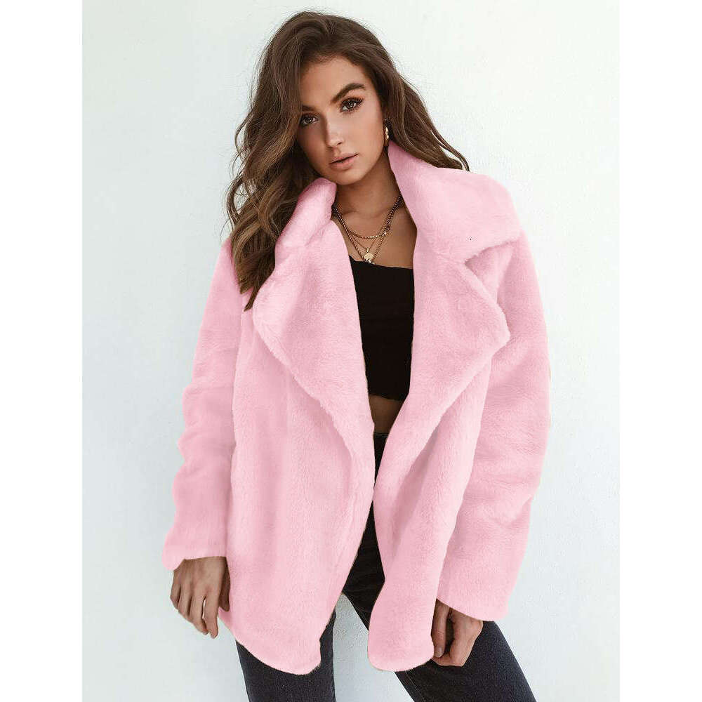 2024 Fashion Autumn/Winter Sexy Plush Collar Slimming Coat