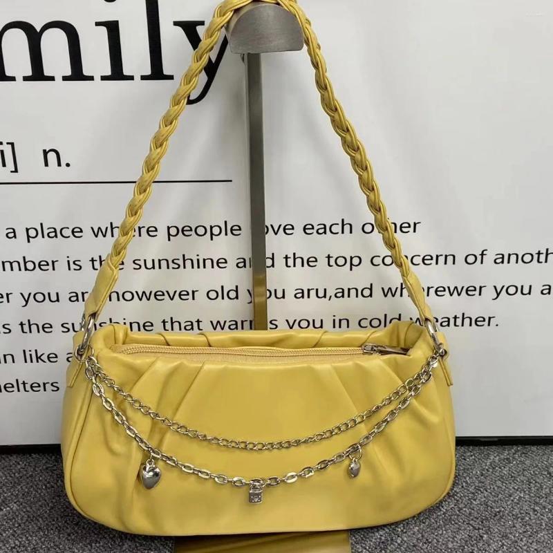 2025 NEW Drawstring Niche Design For Women's Handbags Ins Chain Pleated Cloud Underarm Bag High-end Single Shoulder Crossbody zhanyishengli