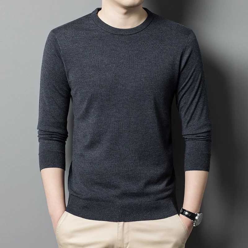 Smart Casual Autumn New Sweaters Mens Solid O-Neck Simplicity Fashion All-match Office Social Long Sleeve Pullovers Knitted Top Y240906