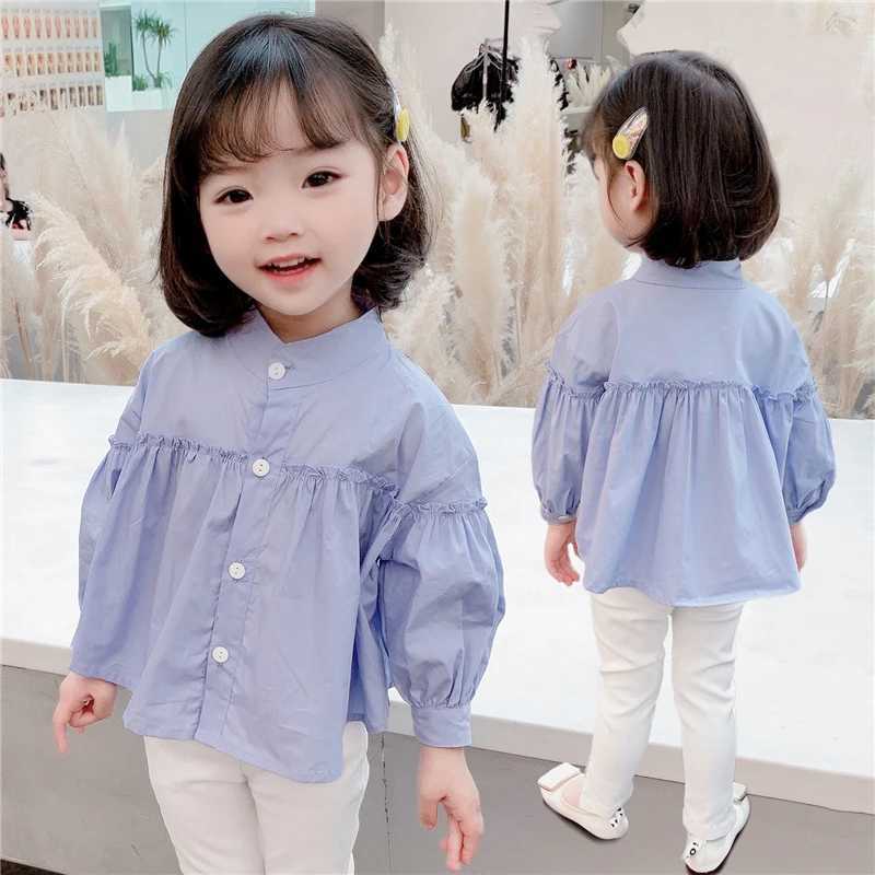 Girls Shirt Spring And Autumn Clothing Loose Style Children Travel Casual Base Shirt Kids Comfortable Cotton Thin Button Top Y240906