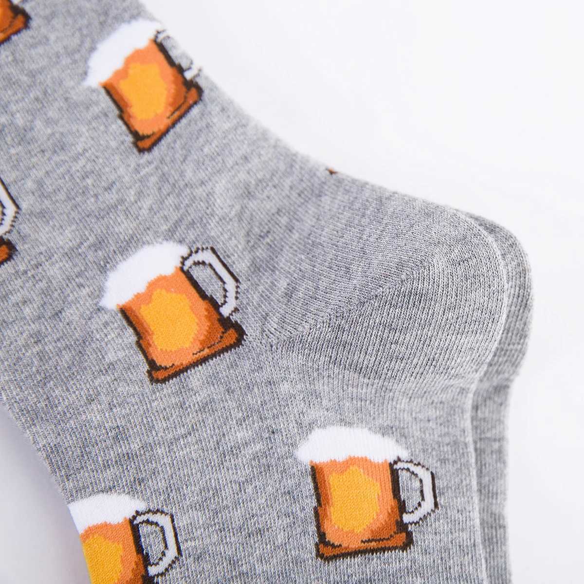 5-6 pairs of new high-quality pure cotton mens socks for womens happy fashion novel skateboarding crew casual fun mens socks W240905
