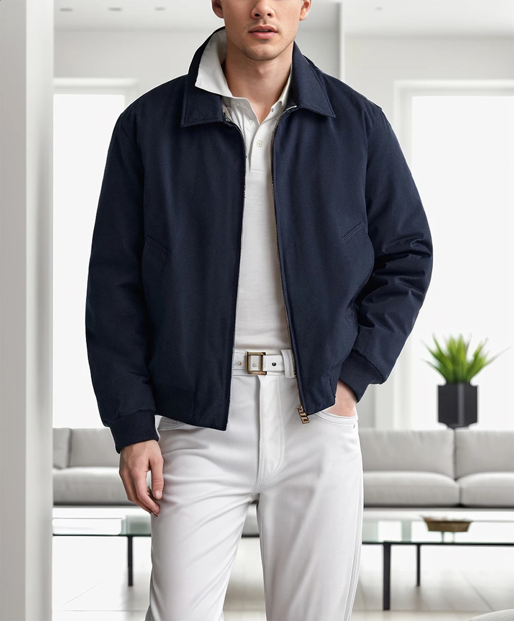 selling mens fashion casual jacket simple spring and autumn zipper lapel top 240906