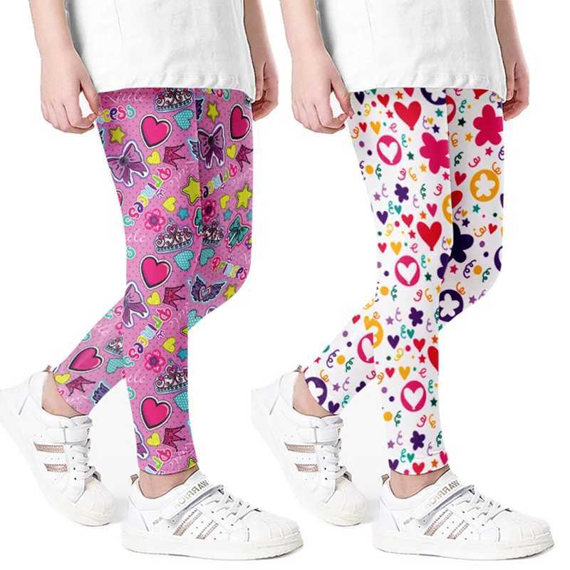 Kids Leggings for Girls Children Elastic Pencil Pants Fashion Print Skinny Trousers Baby Casual Outdoor Wear Artistic Clothes Y240906