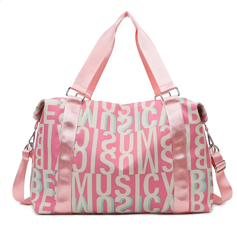 Fashion Letter Gym Bag for Women with Shoe Comparison for Yoga Travel and Sports Backpack Fitness Accessories 240906
