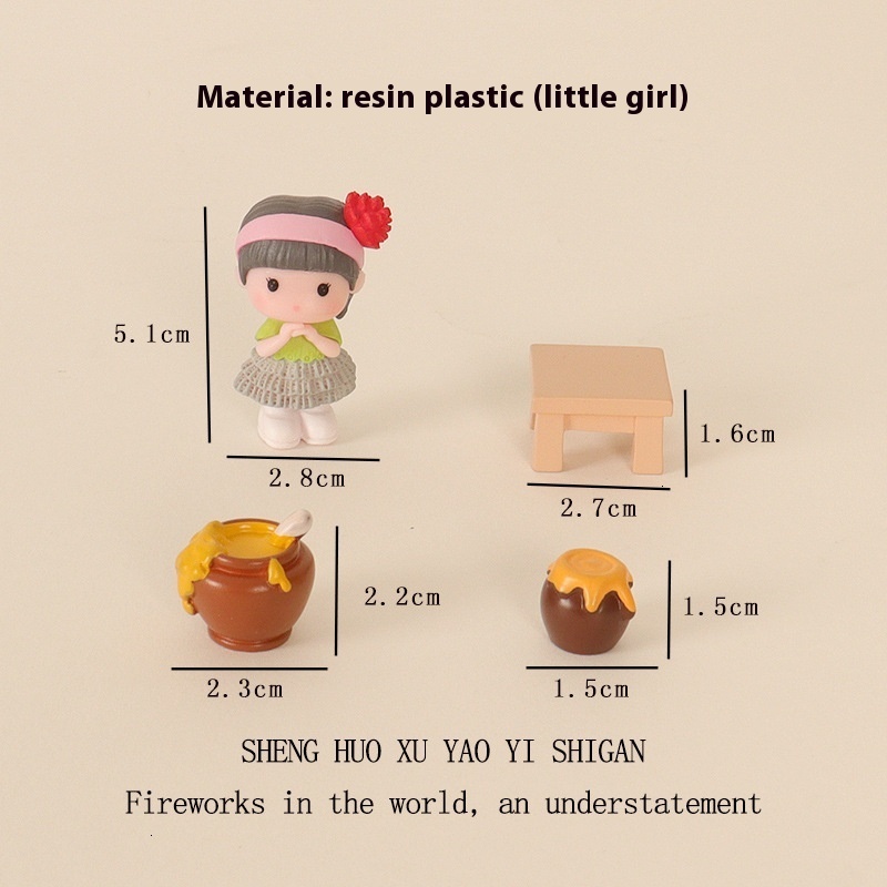 Resin Creative Crafts Mini Honey Can Doll Office Desktop Micro Landscape Scene Furniture Decoration