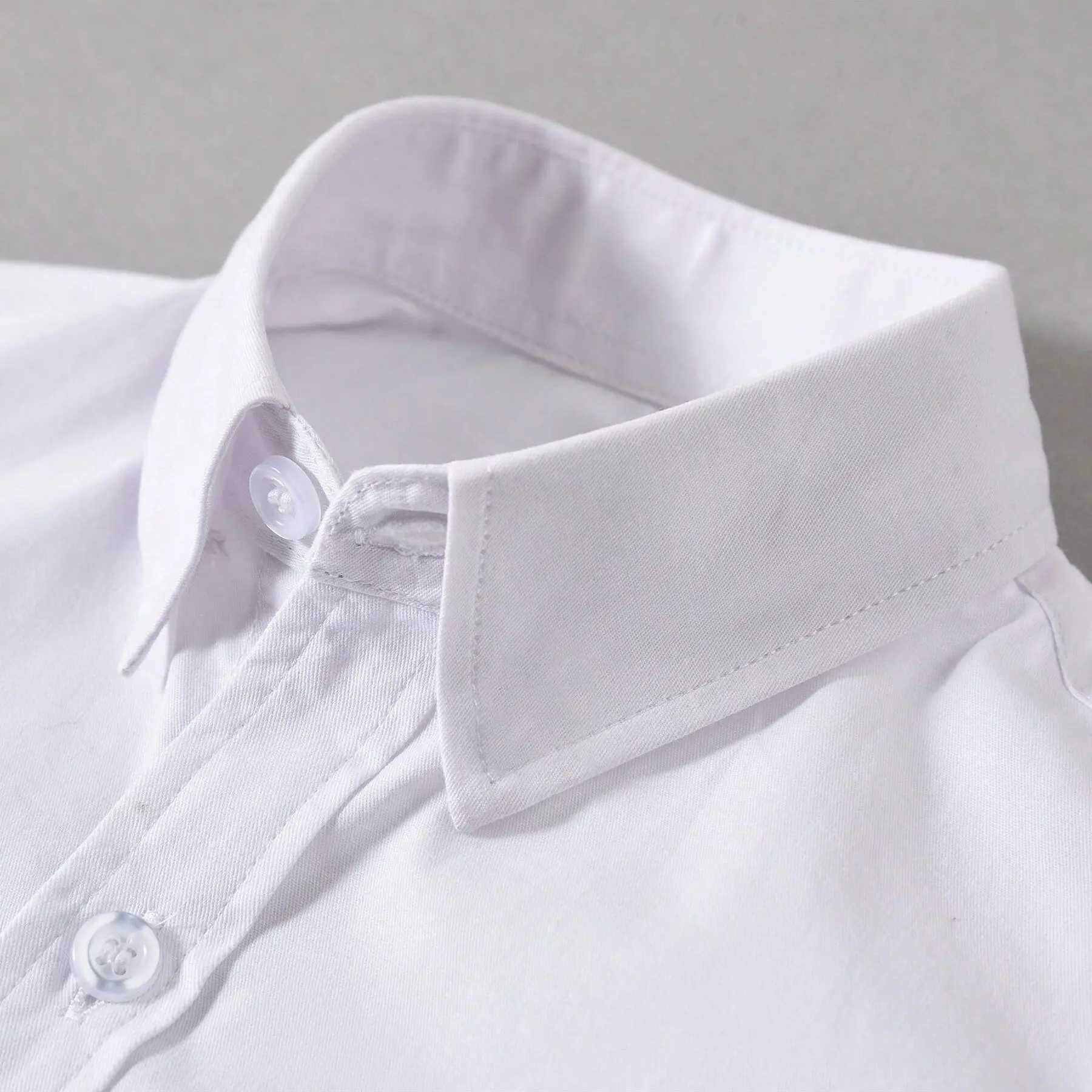 Children Long Sleeve White Shirts School Uniforms Y240906