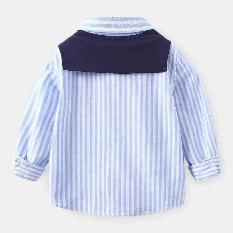 Baby Boys Blouses Toddler Striped Outerwear Kids Shawl Jacket Comfortable Shirts 2024 Spring Autumn Childrens Clothing Casual Y240906