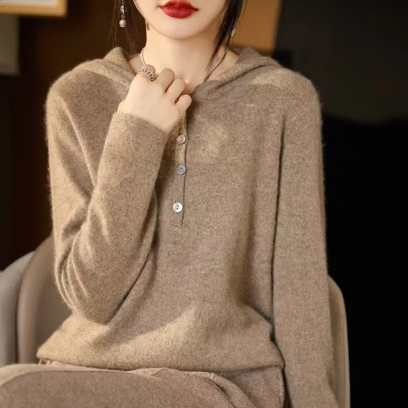 Crochet knitted sweater made of wool suitable for autumn and winter loose underwear womens cashmere sweaters 240905
