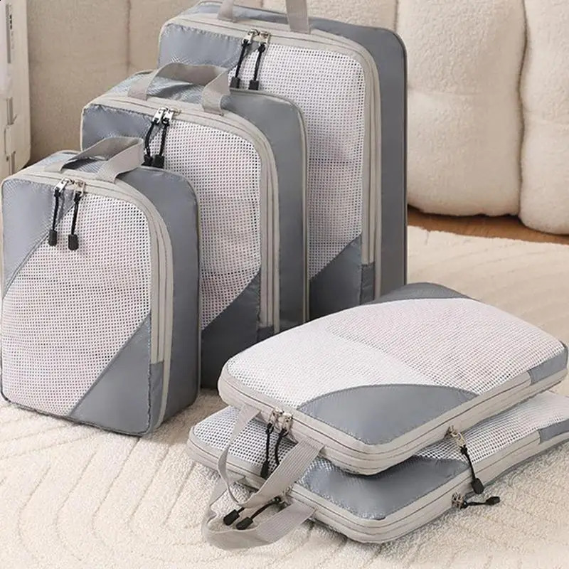Travel storage bag compressible packaging cube foldable travel suitcase handbag essentials luggage manager 240906