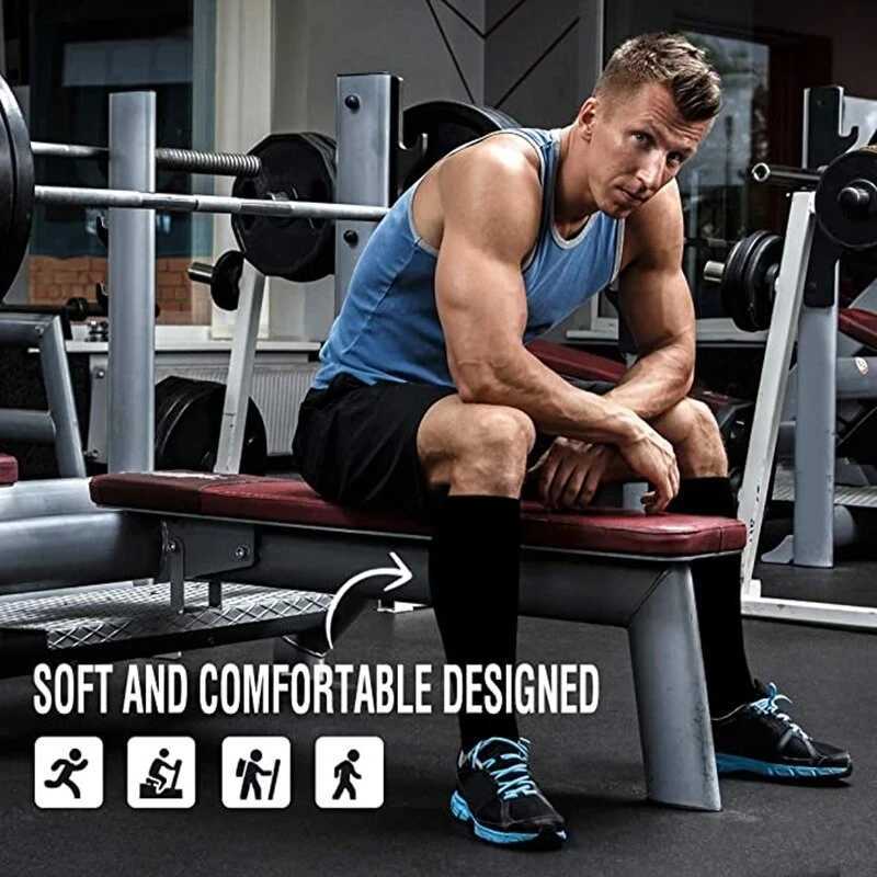 2 pairs of compressed inventory blood circulation promotion weight loss exercise nurse socks anti fatigue comfortable knee high W240905