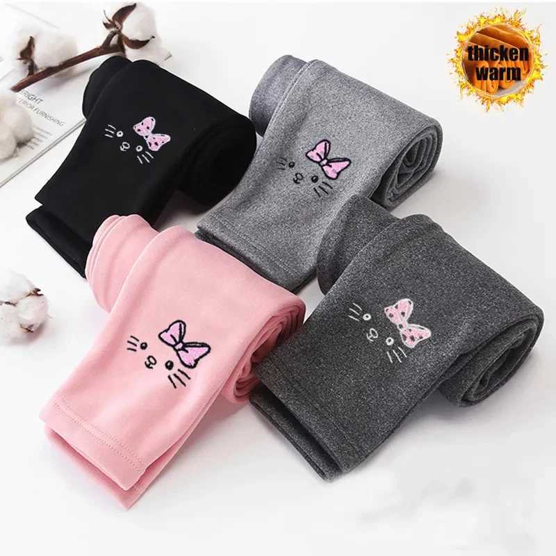2-8Years Girls Leggings Autumn Winter Thick Warm Velvet Kids Leggings for Girls Children Bottom Part Pants Tights Y240906