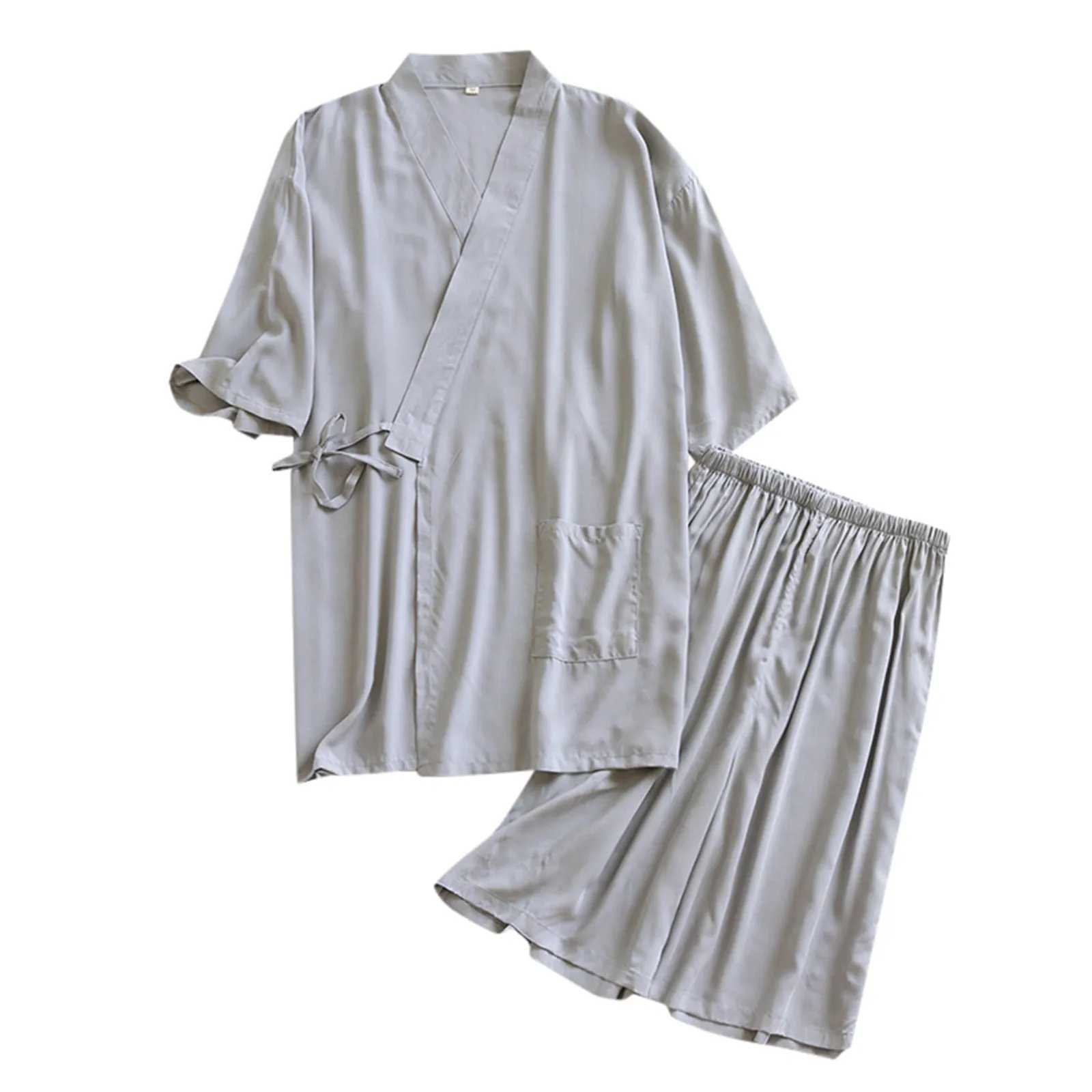 2024 Summer New Japanese Style Couples Thin Cotton Pajamas Kimono Short Sleeve Shorts Plus Size Pajamas Home Wear Light Pajamas Y240906