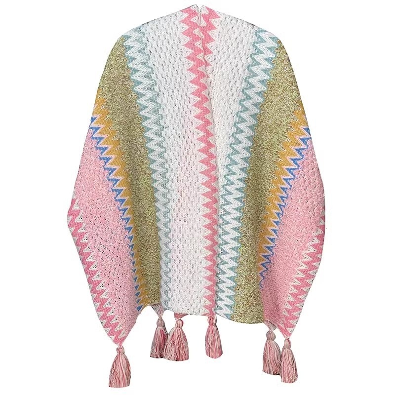 Woolen shawl, Xu Hongdou, same style Bohemian multi-color patchwork outer cloak, travel warm jacket