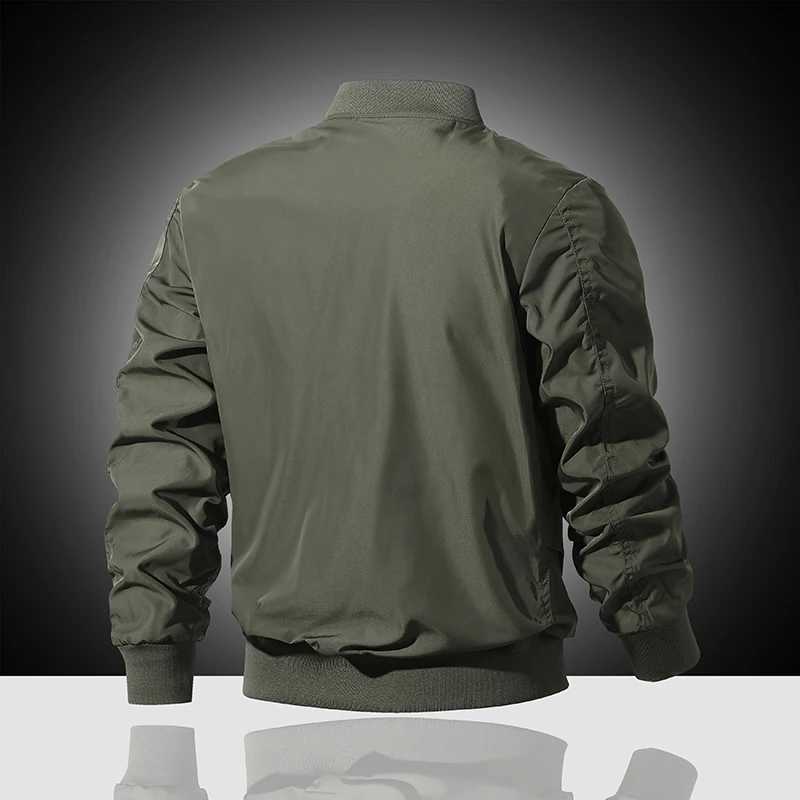 Mens jacket Spring and Autumn loose casual top Functional multi pocket work jacket Flying jacket Motorcycle tactical jacket Y240906