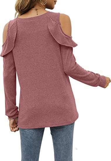 2024 Autumn/Winter New Knitwear Round Neck Off Shoulder Ruffled Loose Casual Top for Women