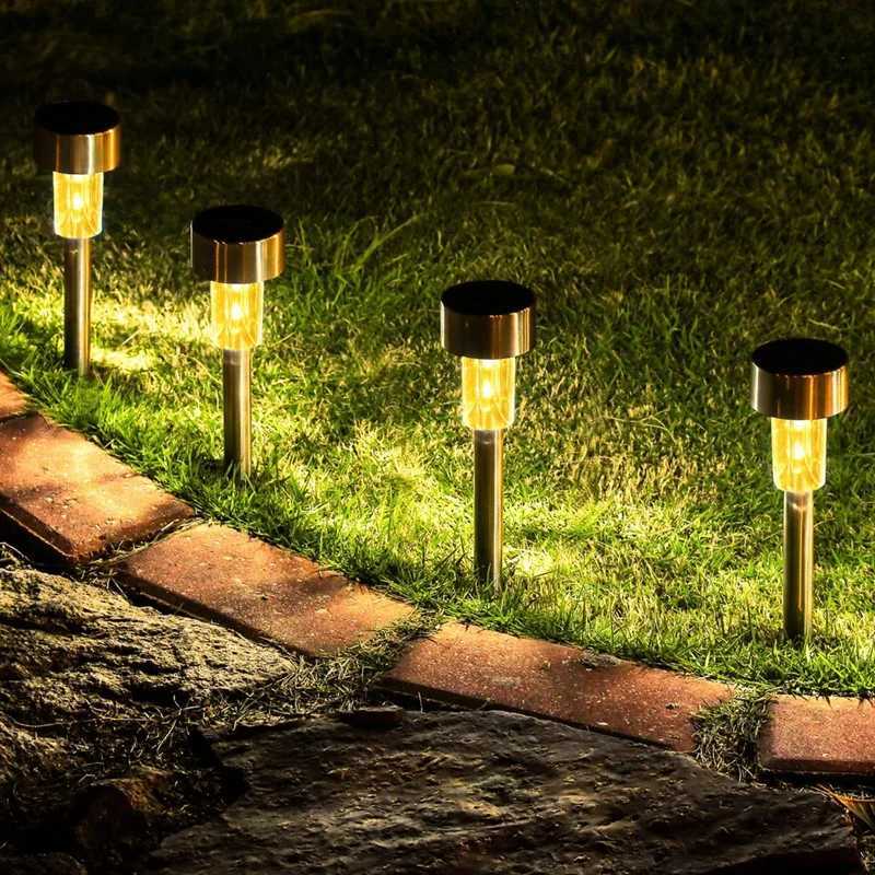 4Pack Solar Garden Light Outdoor Solar Powered Lamp Lantern Waterproof Landscape Lighting For Pathway Patio Yard Lawn Decoration Y240906