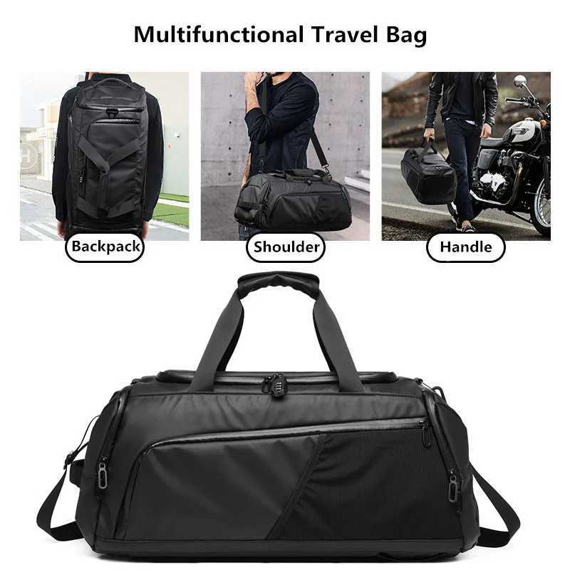Mens fitness bag large capacity training fitness exercise sports bag backpack dry and wet yoga bag business travel bag with shoes W240906