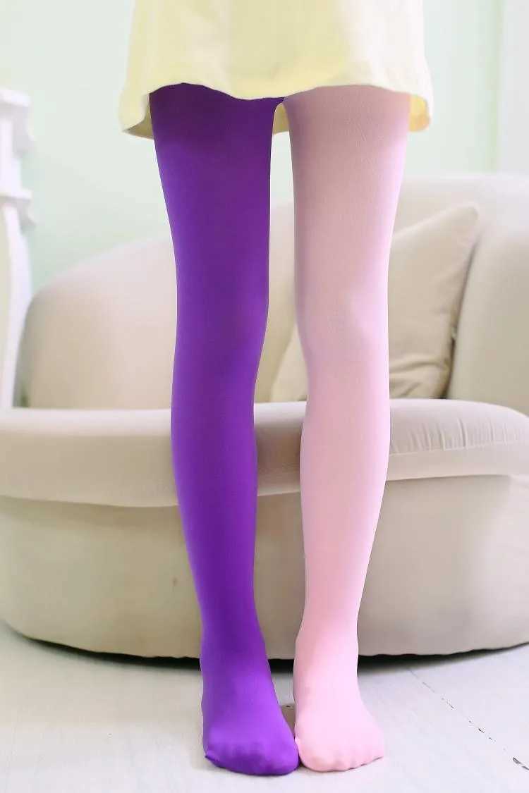 1 Piece 2 color Patchwork Tights Kids Stretch Stocking Soft Baby Girl Cute Solid Candy Colorful Y240906
